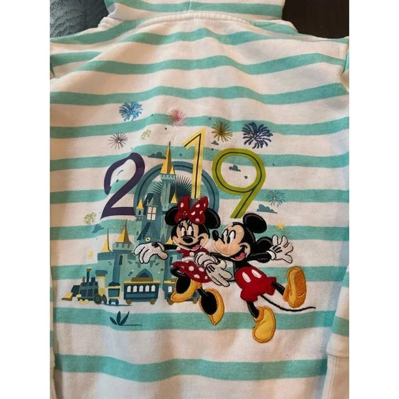Disney Parks 2019 Embroidered Mickey & Minnie Chip &Dale Zip Up Hoodie Girls b42 - Picture 6 of 6
